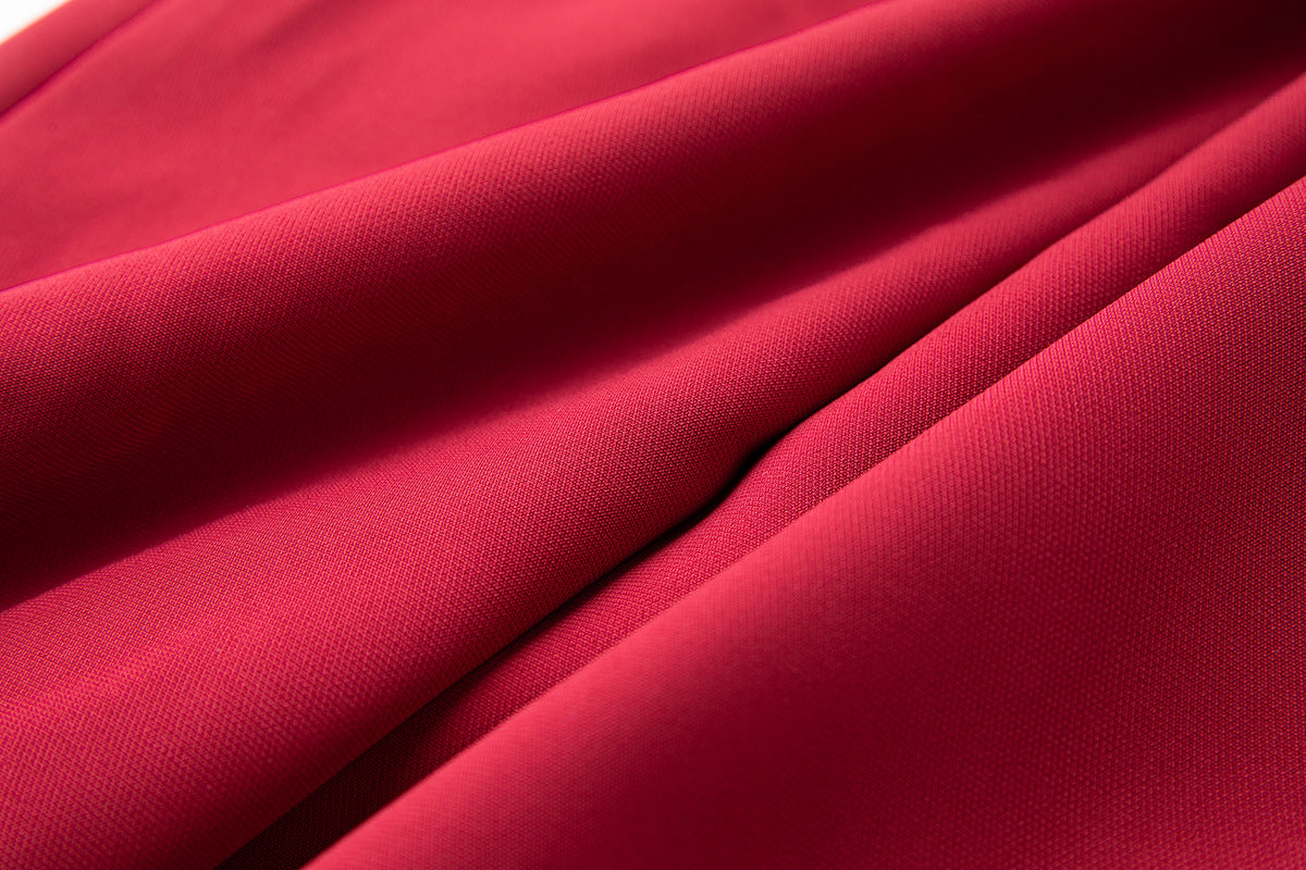 Strapless 3D Rose Maxi Dress – Red